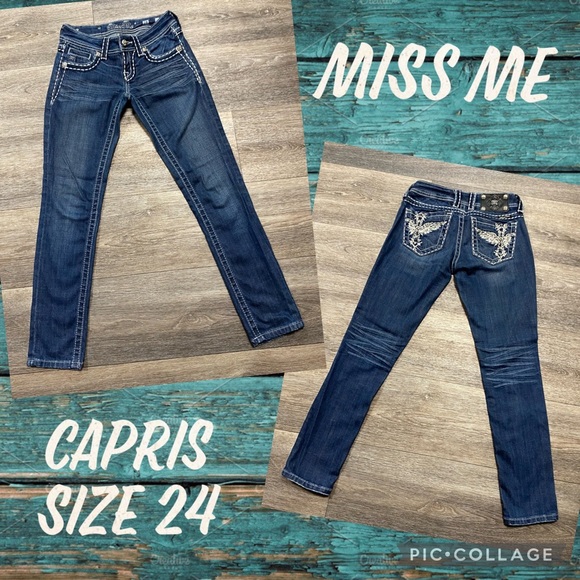 MISS ME FLUER TOTEM STONEWOOD WASH CAPRIS FROM THE BUCKLE in Size 24 - Picture 2 of 12
